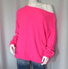 Alpaka Mix Pulli Oneshoulder Italy Basic Pullover knallig Pink 36,38,40,42 Neu