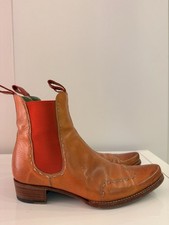 Dieter Kuckelkorn Damen Gr. 4,5 (37,5) Cowgirlstiefel Orange Rot Vintage