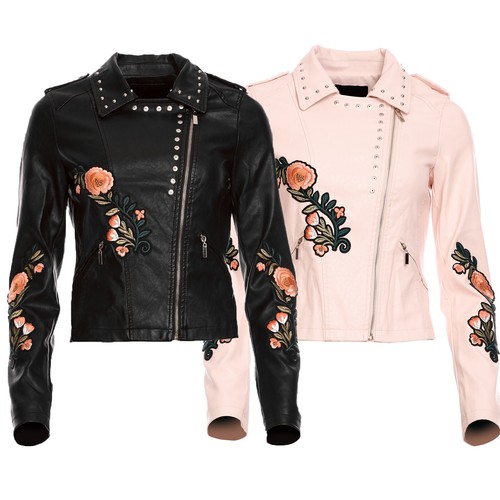 Damen kunstleder bikerjacke - damen,