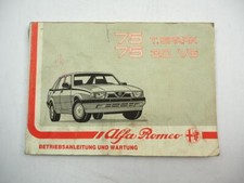 Alfa Romeo 75 T.Spark 2,0l 3,0l V6 Betriebsanleitung Bedienung Wartung 1988
