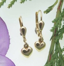 Kids Earrings Dangle Heart 7mm