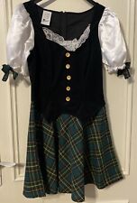 Schottenkostüm Damen Gr. S, grün kariert mit Mütze 