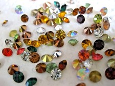 Strass Steine Spitz-Boden,4mm,Glitzersteine,zum Basteln,Farbe wählbar,ss18E