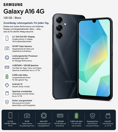 Samsung galaxy a16 128gb - galaxy, 4g