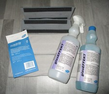 Hagleitner Fensterputz-Set,2xHalter, 2xWischerlappen, Putzmittel, wenig benutzt