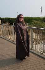 Braunes Gummi Regencape - M-L