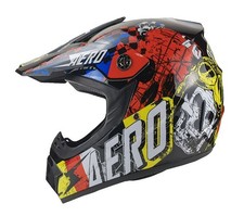 Crosshelm Helm Kinderhelm Motorradhelm Motocross Skeleton schwarz bunt Motorrad