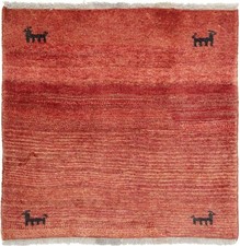 Original Perserteppich Gabbeh Ghashghai Orientteppich 107 cm x 100 cm  Alt Natur