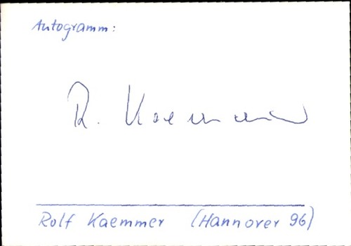Autogramm fußballer rolf - fußballer,