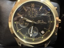 Hochwertige Herrenuhr Lederarmband Chronograph TARDIMA gold/schwarz  Neu/OPV@@@