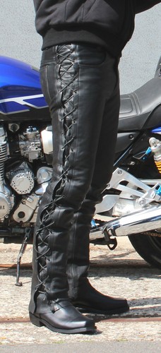 Leder schnürjeans - leder,,