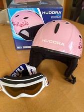 HUDORA Helm für Ski- und Snowboardfahrer, rosa mit roten Blumen, für Kinder