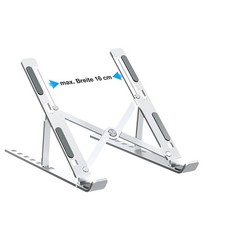 Metall Notebook Laptop Ständer Tablet Halter Halterung faltbar 7 Winkel Silber