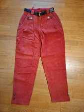 Lederhose Trachten Damen, Größe 38 in rotem Wildleder