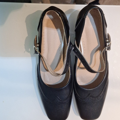 Damen pumps schwarz - schwarz, leder