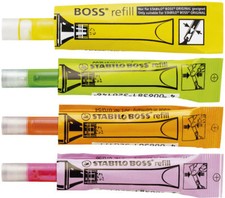 5 x Stabilo BOSS refill Nachfüllsystem 3ml für Textmarker Farbe wählbar