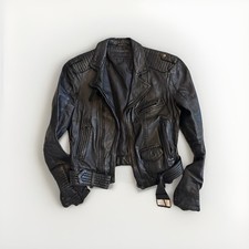 Zara echtlederjacke bikerjacke - zara,