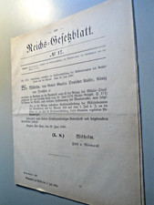Altes reichs gesetzblatt - altes, reichs-gesetzblatt