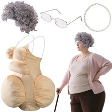 4 Pcs Halloween Fat Old Lady