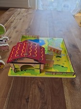 Holzspielzeug ab 2 Jahre,Bauernhof zum bauen,Tiere,Bäume,Figuren.1 Dach fehlt.