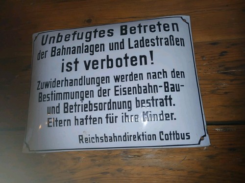 Altes reichsbahn emailleschild - reichsbahn,