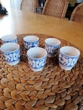 indisch blau porzellan strohblume 6 Eierbecher