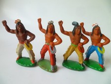4 Indianer alte DDR HartGummi
