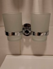 Zahnputzbecherhalter mit 2 Milchglasbecher *Kostenloser Versand*