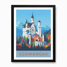 Schloss schwagau kunstdruck - schloss, 1
