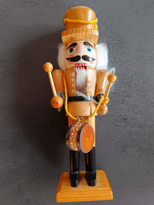 Weihnachten Kleiner Nussknacker Holz Natur mit Trommel Christbaumschmuck Deko