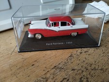 Ford Fairlane 1956, Rot Weiß, Maßstab 1:43, Hachette Modellauto