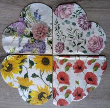 4 Motivservietten für Serviettentechnik: Sommerblumen floral Sonnenblume Mohn...