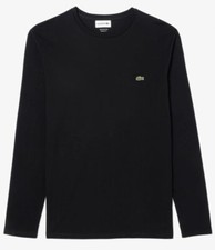 LACOSTE LONGSLEEVE HERREN L BLACK PIMA COTTON SCHWARZ ORIGINAL NEU MIT ETIKETT 