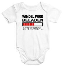 lustiger Baby-Body Windel wird beladen Bio-Baumwolle kurzarm Aufdruck Moonworks®