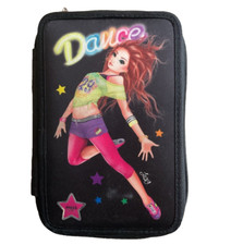TOPModel Etui, Lexy, Dance, 3 große Fächer, mit LED, Federmappe, + 17 Buntstifte