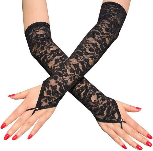 Brauthandschuhe lang fingerlos - lang,