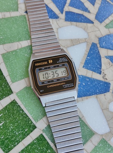Vintage lcd digitaluhr handok - vintage,