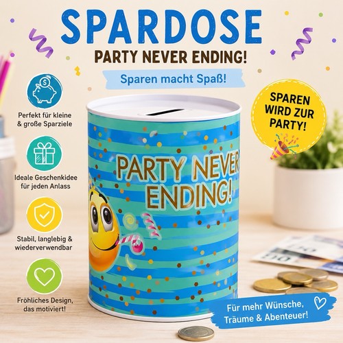 Spardose party never - „party,