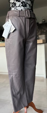 NEU! HEINE Lederhose Reg.€219,- Lammleder Lammnappa Nappaleder Hose Taupe M 38