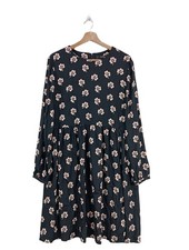 HALLHUBER Langarmkleid Damen Kleid Gr. DE 42 schwarz-wollweiß Casual-Look