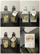 2x LED Latern mit Kerze Timer