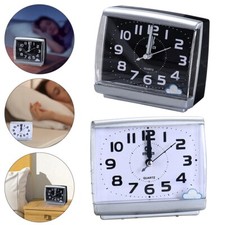 Leiser Quarz-Wecker ohne Ticken, Retro Tischuhr, Schwarz Weiß, analog