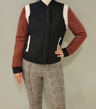 Tigha College Jacke Lederjacke Jacke Leder Gr. M Schwarz, Braun