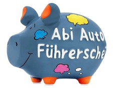 KCG Sparschwein Abi Auto Führerschein aus Keramik - Spardose Auto, Geldgeschenk