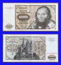 Ⓜ️ 1000 Deutsche Mark ☘️ 1.Juni 1977 ?? DM Schein Bundesbank ? W 1329603 D ?
