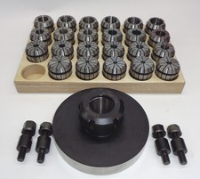 Futter - Flansch K5 D140 ER40 UM mit (15µm) ER32 Satz 4-26mm auf Holzsockel