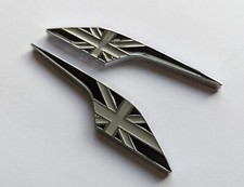 Chrom Schwarz Grau Seitenflügel Union Jack Abzeichen für Vauxhall (Opel) Astra Corsa Mokka GTC