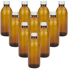 10 braune Glasflaschen