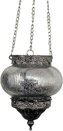 Silber glas hängelaternen - silber,