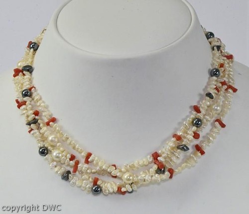 Hals kette 4reihig mit - kette,